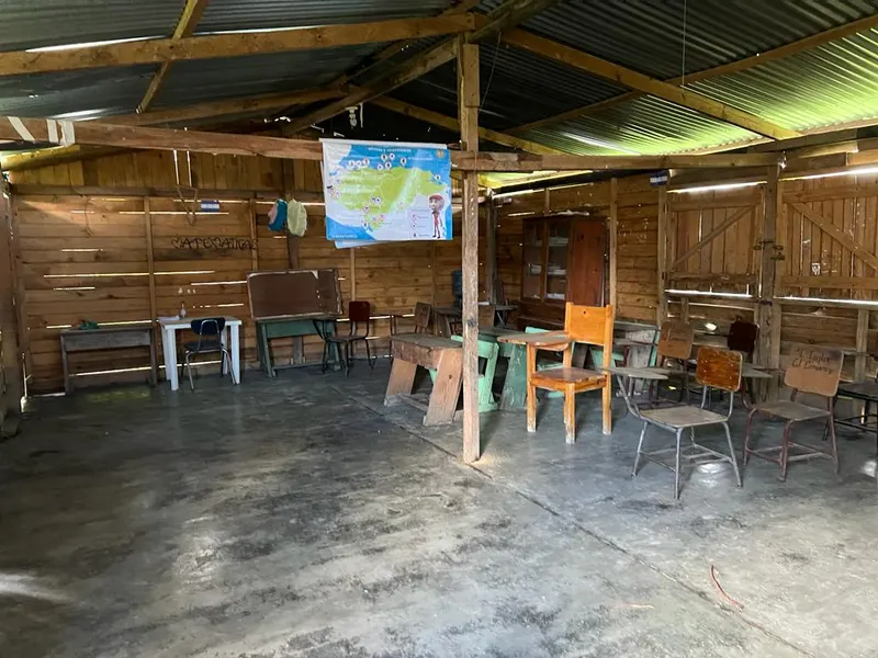 A classroom in Honduras ready for the school day
