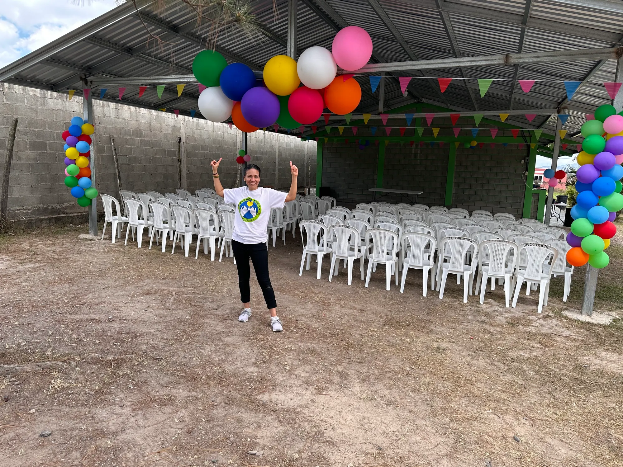 Setting up for a ministry event in Honduras